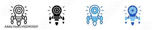 Rocket Launch  Icon Set Multiple Style Collection