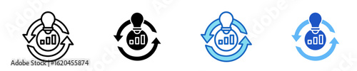 Continuous Improvement  Icon Set Multiple Style Collection
