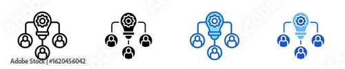 Crowdsourcing  Icon Set Multiple Style Collection