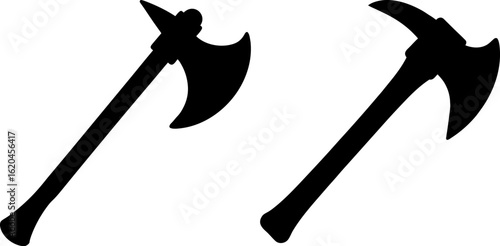Wood axe silhouette set, Set of wood axe silhouette, wood axe silhouette collection, Vector of wood axe, axe silhouette, axe isolated on white background