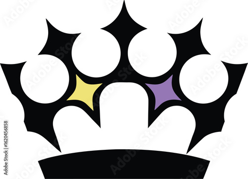 A powerful crown and brass knuckles emblem vector, a symbol of street royalty