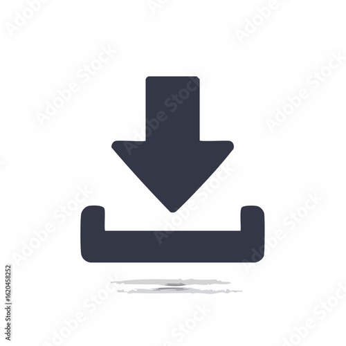 Download icon on white background. Arrow symbol for downloading. Upload sign. Share button. File transfer sign. Vector symbol
