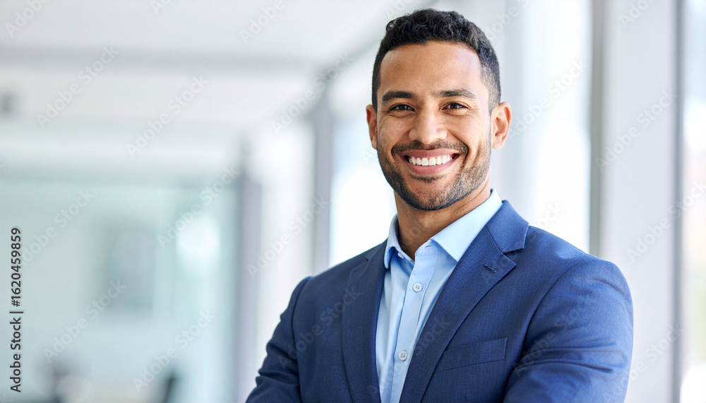Business person smiling confidently in modern office environment professional setting positive vibes empowerment concept Business person smiling confidently in modern office environment professional setting positive vibes empowerment concept