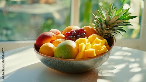 Assorted fresh fruits in bowl