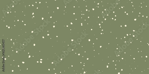 Minimal seamless olive terrazzo textured pattern with beige specks. Green background with abstract stone chips. Neutral color palette wallpaper, textile cover, fabric backdrop.
