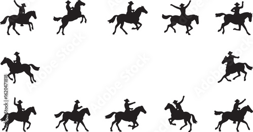 Deer silhouettes vector illustration set of wild animal icons in black outline style