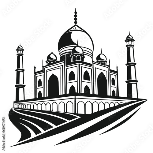 taj mahal vector illustration