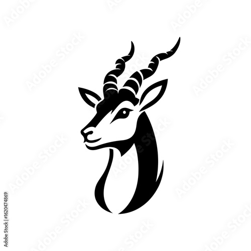 Black and White Blackbuck Emblem