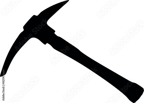 Mining pickaxe silhouette vector, pickaxe black symbol, pickaxe icon
