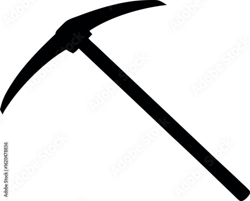Mining pickaxe silhouette vector, pickaxe black symbol, pickaxe icon