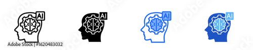 Ai Brain  Icon Set Multiple Style Collection