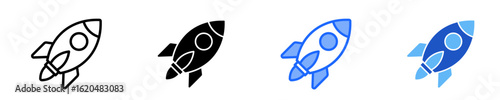 Space Rocket  Icon Set Multiple Style Collection