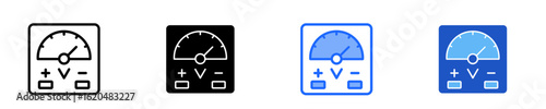 Voltage Meter  Icon Set Multiple Style Collection