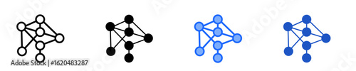 Neural Network  Icon Set Multiple Style Collection