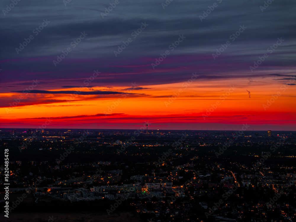 Fototapeta premium Berliner fernsehturm, Berlin TV Tower during sunset, Berlin Landscape, Germany