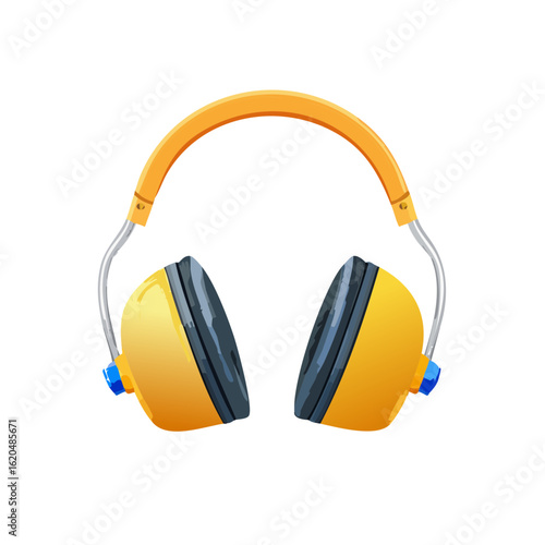 Bright Yellow Noise Cancelling Headphones Protection Safety Equipment Accessory
