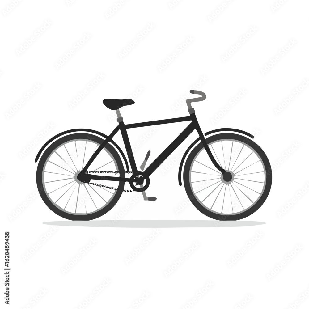Classic bicycle illustration Black and white bicycle icon Bike with fenders and pedals Retro cycling design Simple transport Classic bicycle illustration Black and white bicycle icon Bike with fenders and pedals Retro cycling design Simple transport