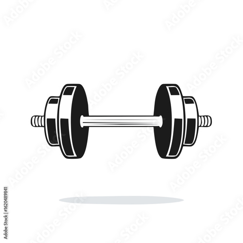 Weight Training Equipment Vector Illustration on a Black Background Fitness Icon
