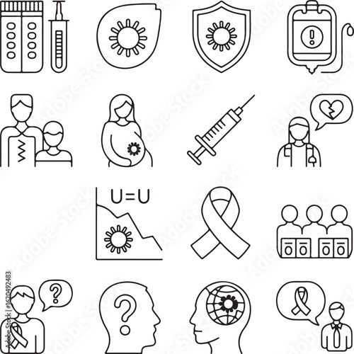 Healthcare and Medical Icons Collection of Outline Symbols