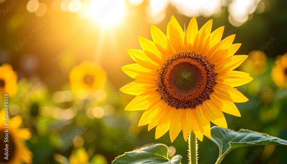 Fototapeta premium Vibrant Sunflower At Golden Hour