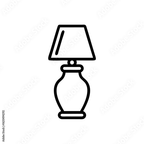 Outline icon a hotel nightstand lamp light silhouette