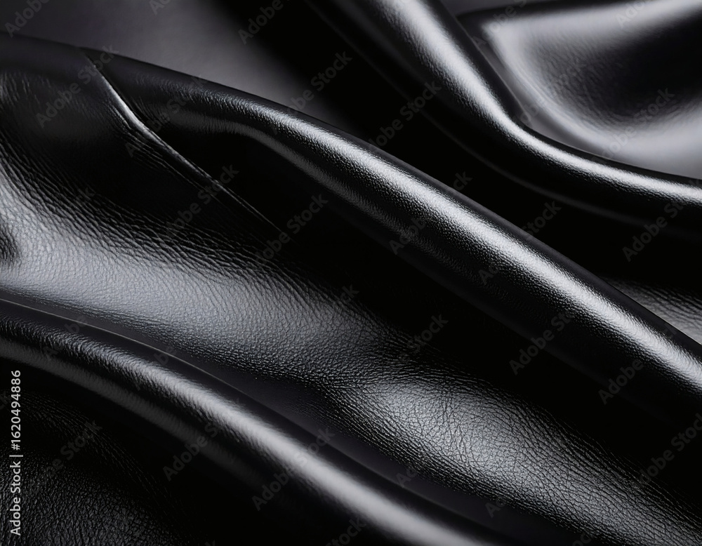 Fototapeta premium Black Leather Texture with Soft Light