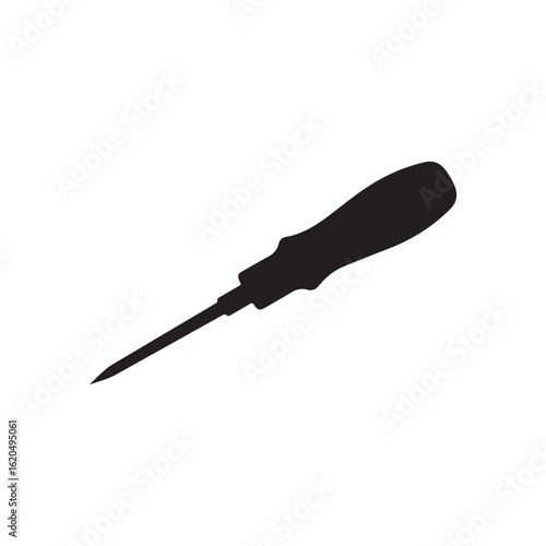 Sharp awl silhouette vector flat illustration design on white background