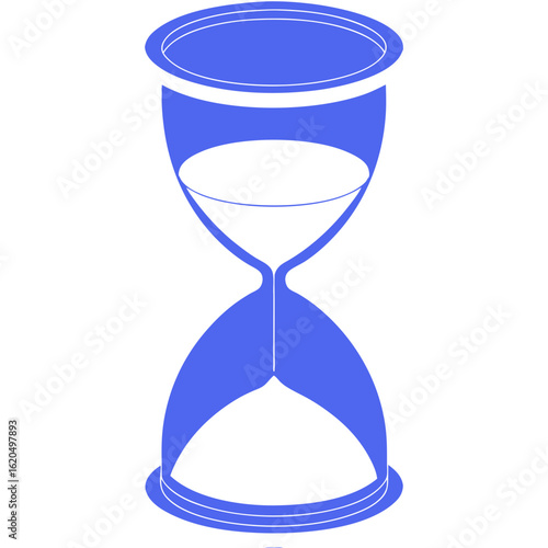 Blue hourglass silhouette symbolizing passing time and urgency