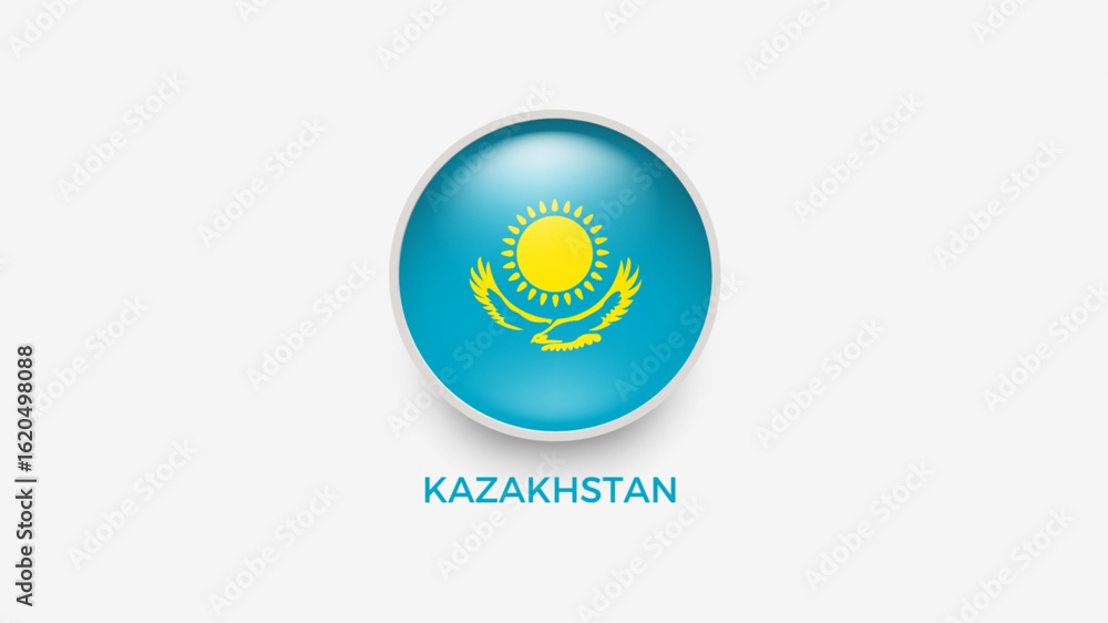 Fototapeta premium kazakhstan 3d flag vector illustrator