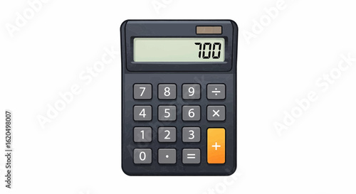 Digital calculator for finance and accounting vector illustration, isolated math icon.
