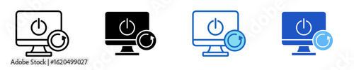 Power Restart  Icon Set Multiple Style Collection