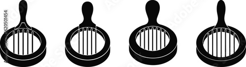 Egg Cutter Silhouette Icon Vector Set for Culinary and Kitchen Use