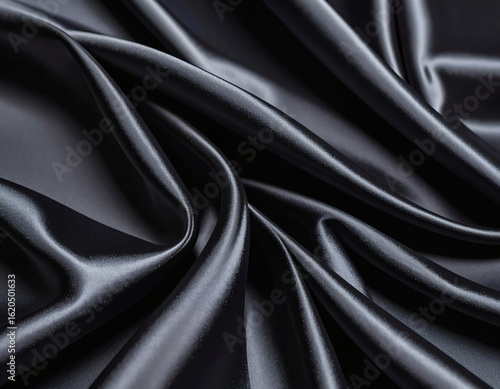Soft Black Fabric Folded Background