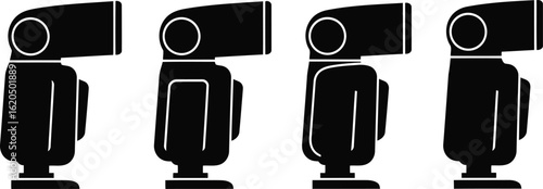 Flash Trigger Silhouette Icon Vector Set for Photography and Studio