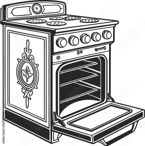 Vintage Oven Vector