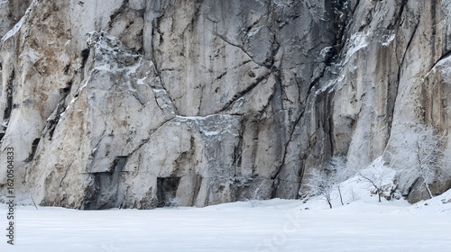 Wallpaper Mural Gray rock face with frost and snow. Torontodigital.ca