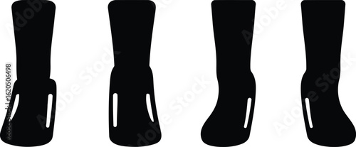 Sock Stretcher Silhouette Icon Vector Set for Footwear and Laundry Use