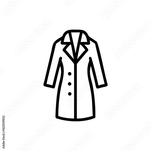 Outline icon a trench coat with buttons on fashion clothing