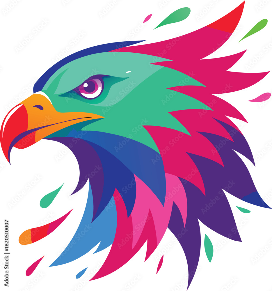 Obraz premium illustration of a cartoon eagle Vector icon isolated on transparent background
