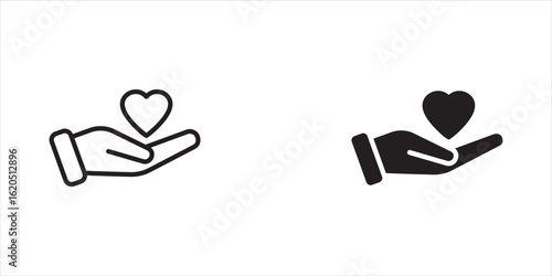 Heart in hand icon showing care and support, perfect for healthcare providers, charities, and community organizations