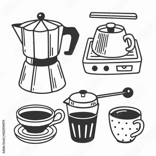 Icon set kitchen for coffeeshop 4