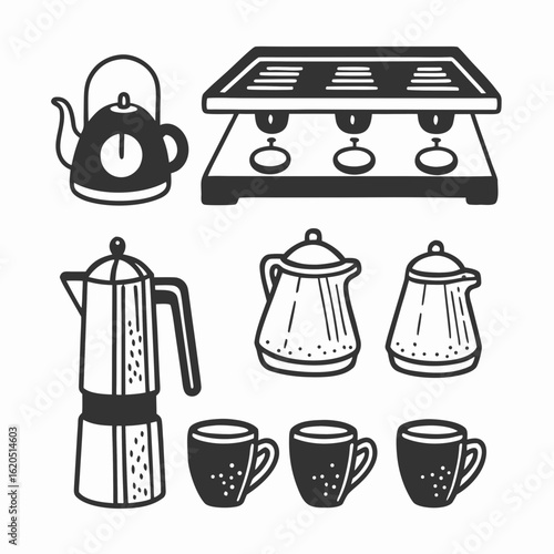 Icon set kitchen for coffeeshop 1