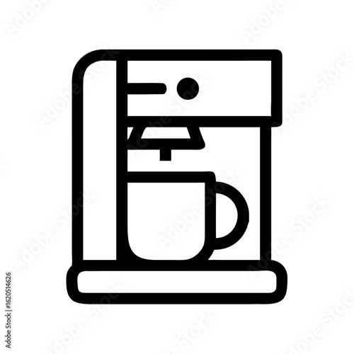 Flat icon coffee machine line art 