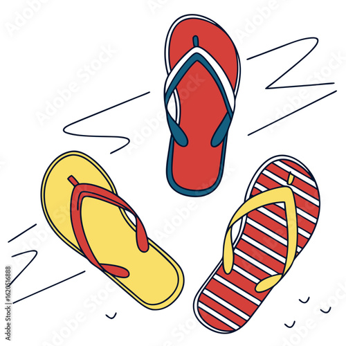 vector illustration of classic rubber flip flop