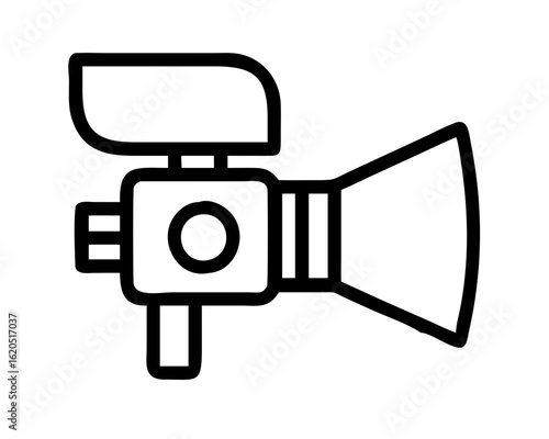 Vintage film camera silhouette for filmmaking
