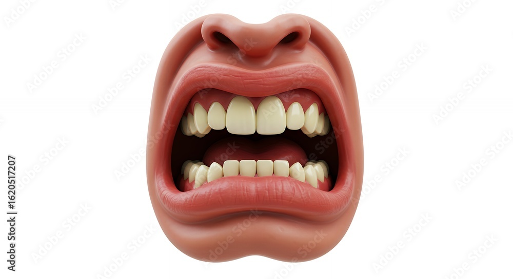 Naklejka premium Angry mouth expression illustration