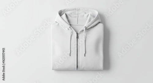 White zip up hoodie mockup