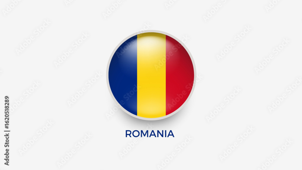 Fototapeta premium romania 3d flag vector illustrator