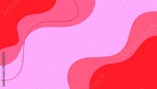 Abstract background with flowing, layered shapes of red and pink