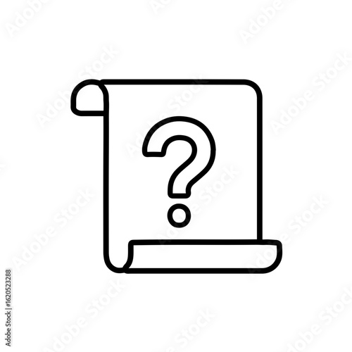 Game Quest Scroll with Question Mark